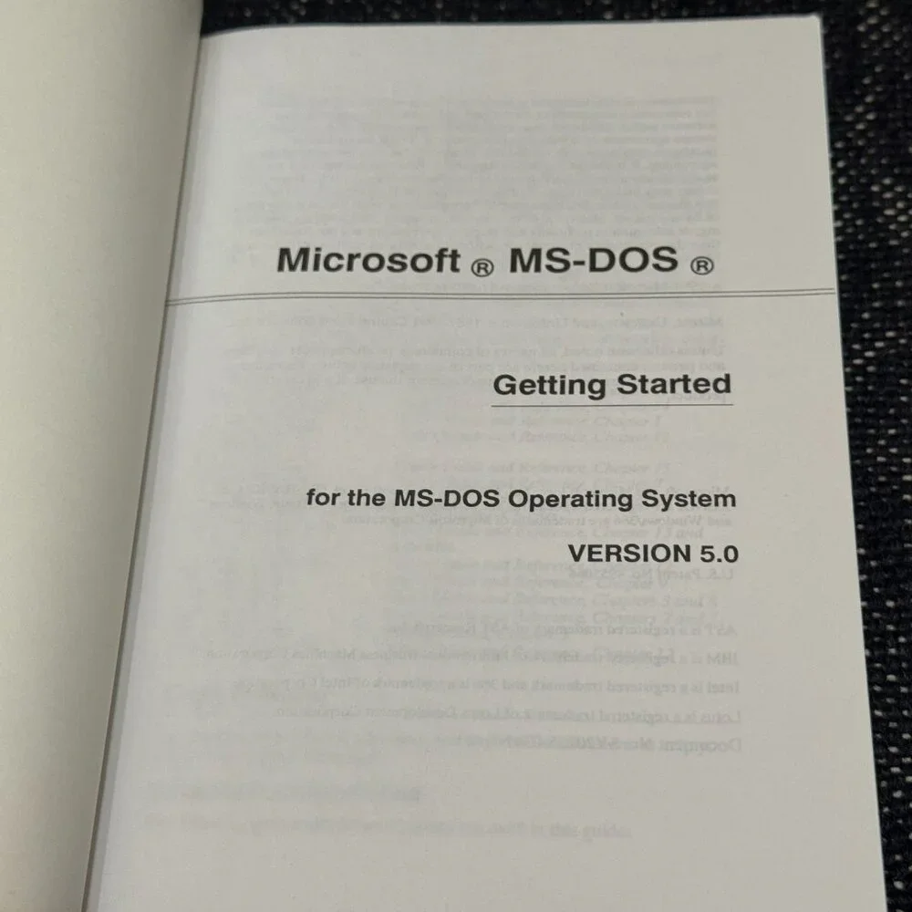 Microsoft MS-DOS 5.0 Box Set, 5 1/4 Floppy Disks with Book, Circa 1991